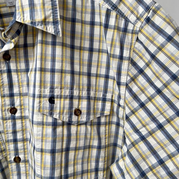 Carhartt Plaid Button Up Short Sleeve Work Shirt, size 2XL - Picture 4 of 7